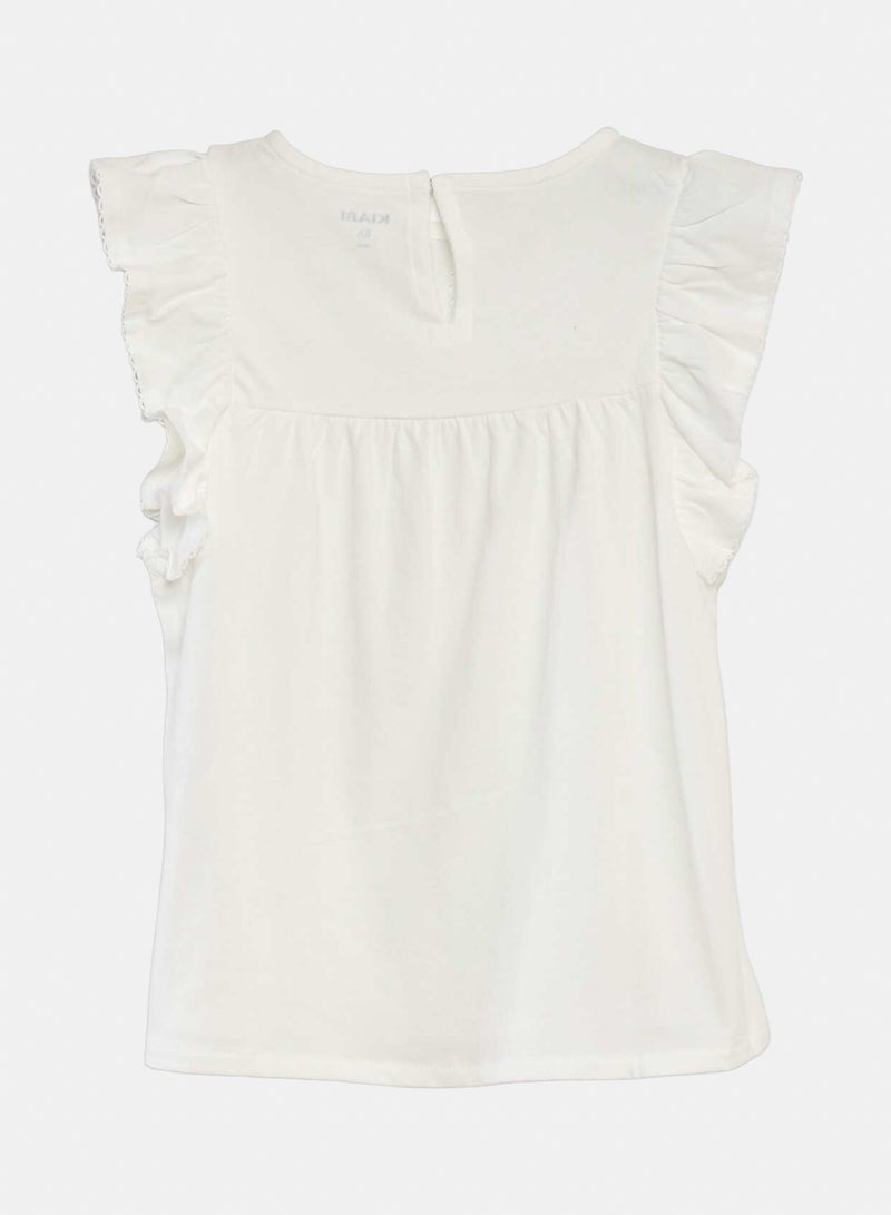 Kiabi Plain T-Shirt With Ruffled - Image 2